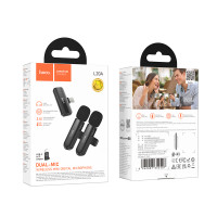 Бездротовий петличний мікрофон Hoco L20A Fair dual-mic Type-C+Lightning