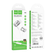 Навушники Hoco M108 Spring metal universal 3.5mm SILVER