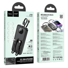 УМБ Power Bank Hoco J132 Sabio 10000mAh 22.5W+PD20W with 3 cables (2Type-C, Lightning)