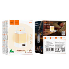 Нічник Hoco HX15 Smart з годинником 6500K,3000K,4500K (1200mAh)