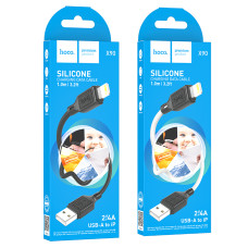 Data Cable Hoco X90 Cool silicone Lightning 2.4A 1m