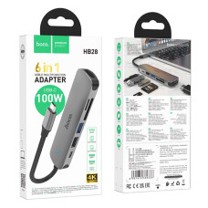 USB-C HUB Hoco HB28 multifunction converter (Type-C to HDTV+USB3.0+USB2.0+SF+TF+PD)