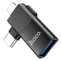 Перехідник OTG Hoco UA17 2 in 1 Lightning, Type-C male to USB female