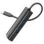 USB-C HUB Hoco HB42 Easy safety 4-in-1 Gigabit Ethernet (Type-C to USB3.0*3+RJ45) 0.2m