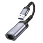 Перехідник OTG Hoco UA26 USB male to RJ45 female (1000 Mbps)