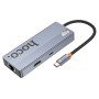 USB-C HUB Hoco HB51 Wow 6in1 multi-function (Type-C to HDTV+RJ45+PD+USB3.0*3)