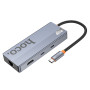 USB-C HUB Hoco HB52 Wow 8in1 multi-function (Type-C to HDTV+RJ45+SD,TF+PD+Type-C3.0+USB3.0*2)