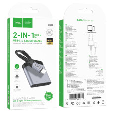 Перехідник Hoco LS39 Type-C male to Type-C+3.5mm female
