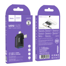 Перехідник OTG Hoco UA31F 2in1 Lightning+Type-C male to USB female 