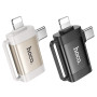 Перехідник OTG Hoco UA31F 2in1 Lightning+Type-C male to USB female 