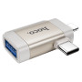 Перехідник OTG Hoco UA31F 2in1 Lightning+Type-C male to USB female 