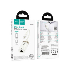 Перехідник OTG Hoco UA41A Crystal Lightning to RJ45 (100 mbps)