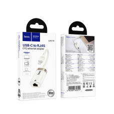 Перехідник OTG Hoco UA41B Crystal Type-C to RJ45 (100 mbps)