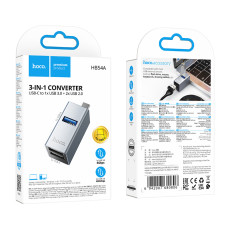 USB-C HUB Hoco HB54A 3in1 converter (Type-C to USB3.0+USB2.0*2)
