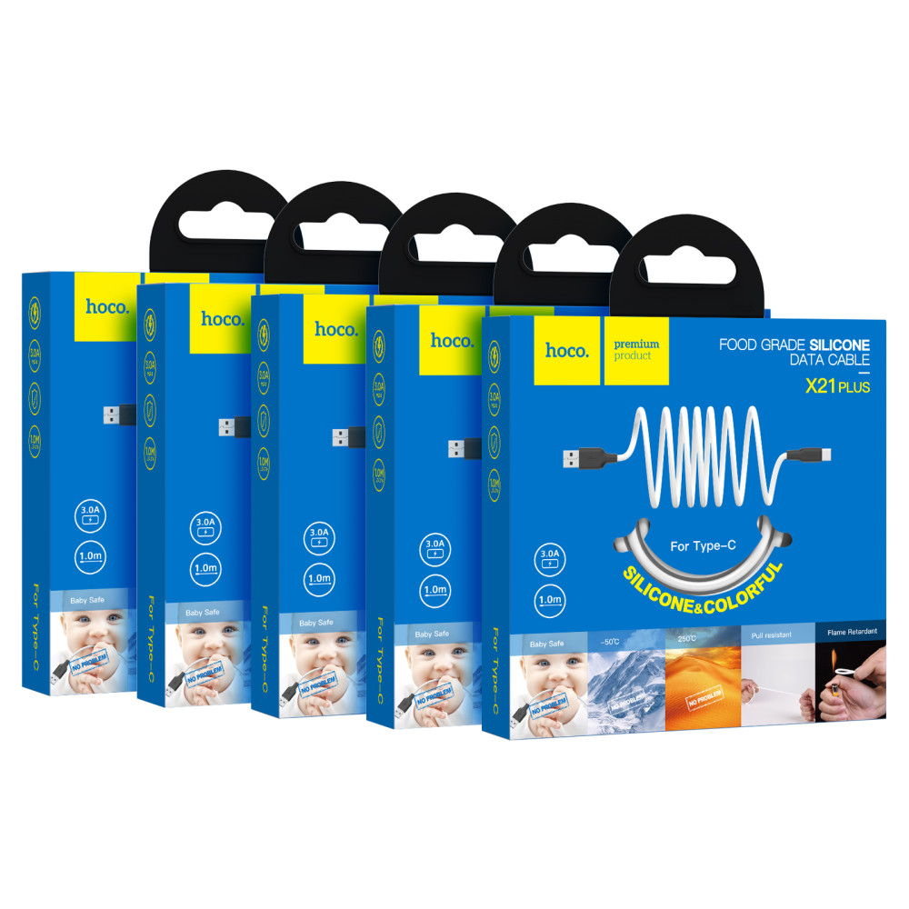 Data Cable Hoco X21+ Silicon Type-C 3A 1m