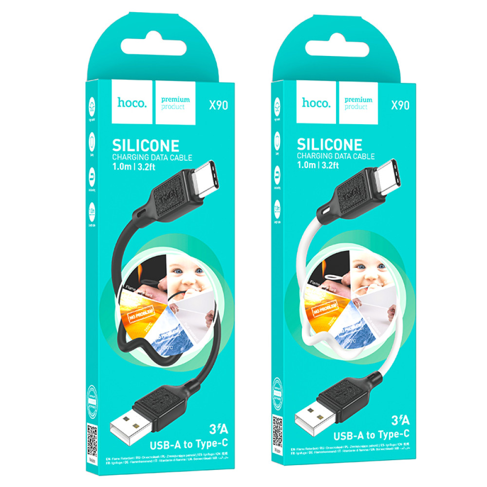 Data Cable Hoco X90 Cool silicone Type-C 3A 1m
