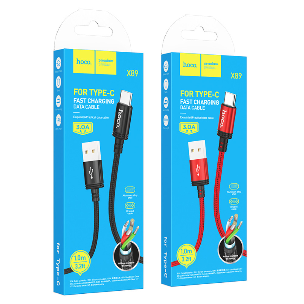 Data Cable Hoco X89 Wind Type-C 1m