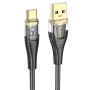 Data Cable Hoco U121 Gold standard Transparent Discovery Edition Type-C 3A 1.2m