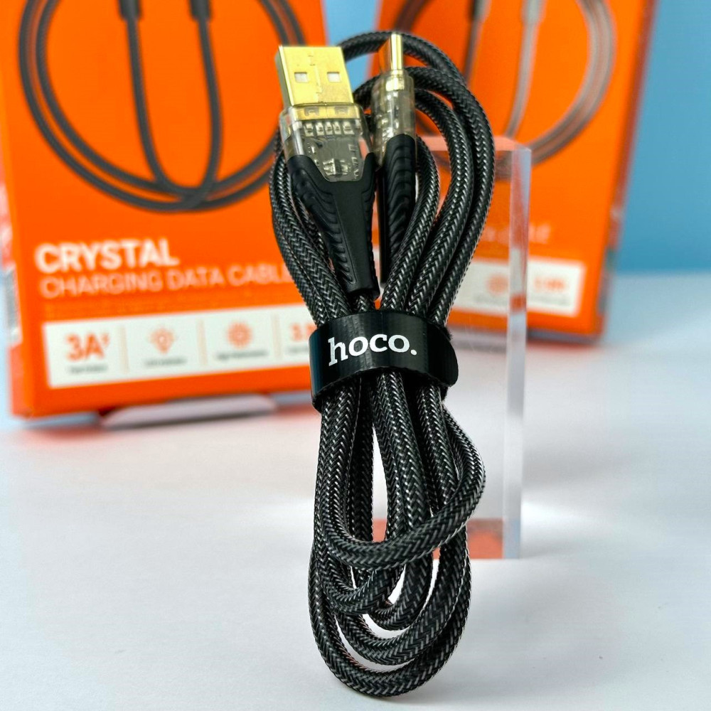 Data Cable Hoco U121 Gold standard Transparent Discovery Edition Type-C 3A 1.2m