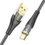 Data Cable Hoco U121 Gold standard Transparent Discovery Edition Type-C 3A 1.2m
