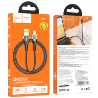 УЦІНКА Data Cable Hoco U121 Gold standard Transparent Discovery Edition Type-C 3A 1.2m (пошкоджена упаковка)