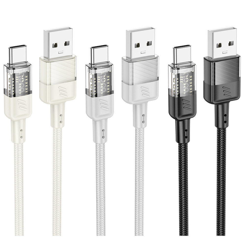 Data Cable Hoco U129 Spirit transparent Type-C 3A 1.2m