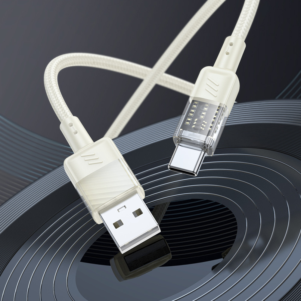 Data Cable Hoco U129 Spirit transparent Type-C 3A 1.2m