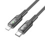 Data Cable Hoco U120 Transparent explore Type-C to Lightning 27W 1.2m