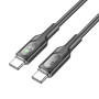 Data Cable Hoco U120 Transparent explore Type-C to Type-C 60W 1.2m 