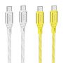 Data Cable Hoco X98 Crystal ice silicone Type-C to Type-C 60W 1m