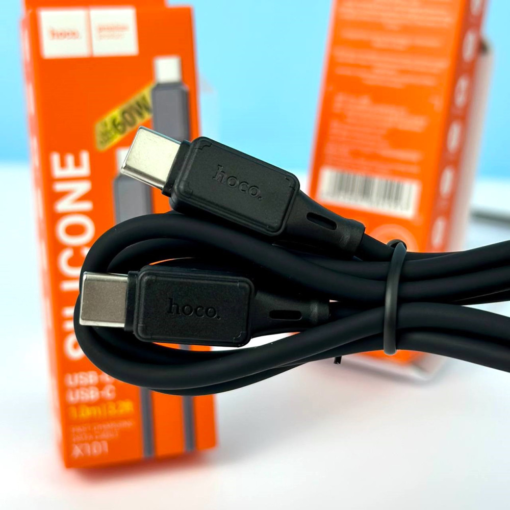 Data Cable Hoco X101 Assistant silicone Type-C to Type-C 60W 1m