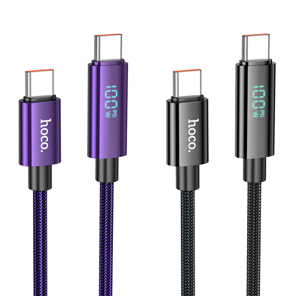 Data Cable Hoco U125 Benefit with display Type-C to Type-C 100W 1.2m
