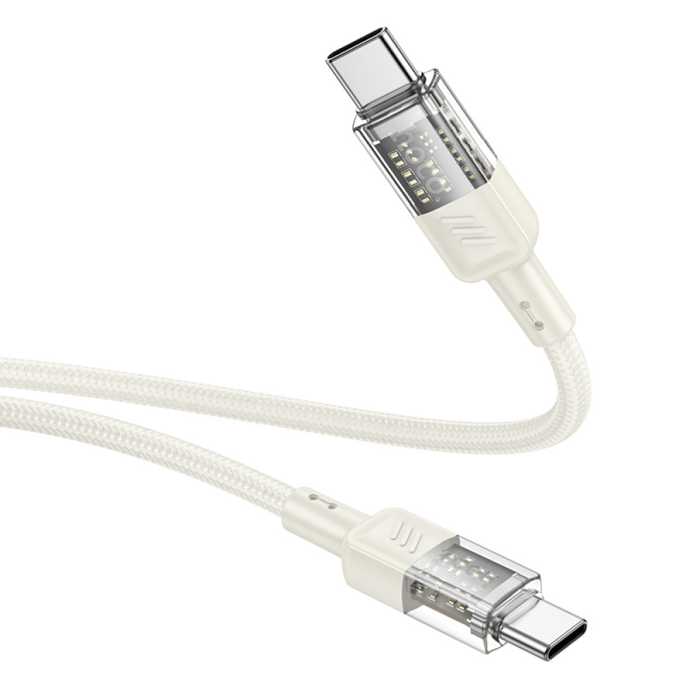 Data Cable Hoco U129 Spirit  transparent Type-C to Type-C 60W 1.2m