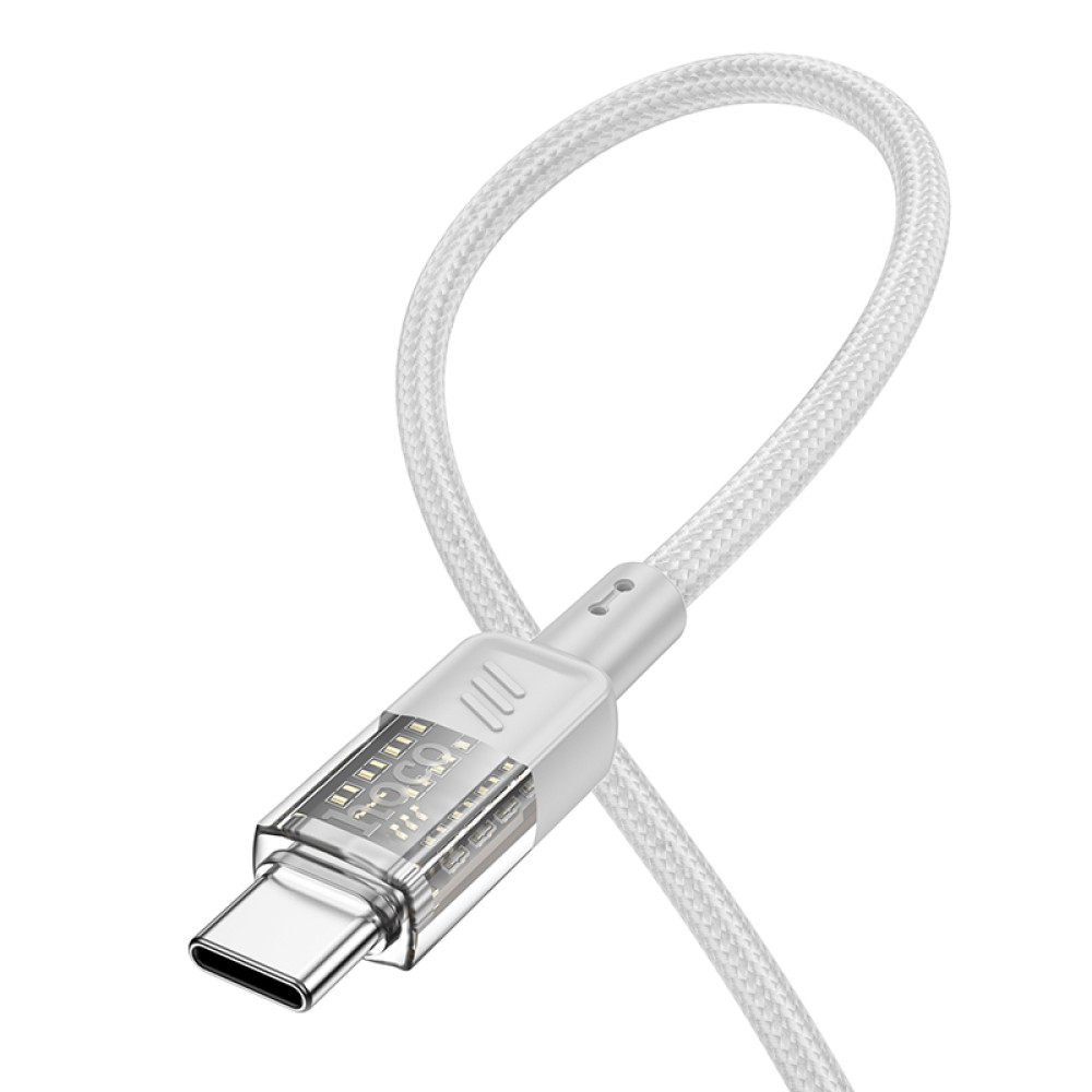 Data Cable Hoco U129 Spirit  transparent Type-C to Type-C 60W 1.2m