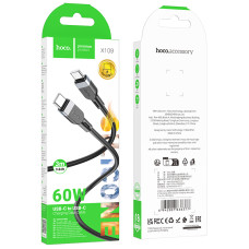 Data Cable Hoco X109 Energy silicone Type-C to Type-C 60W 3m