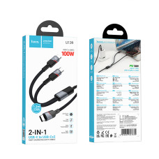 Data Cable Hoco U139 Type-C to Type-C+Type-C 100W 1.2m