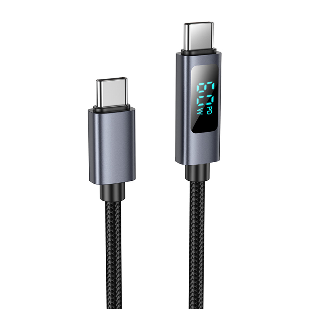 Data Cable Hoco X112 Favor with display Type-C to Type-C 60W 1m