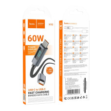 Data Cable Hoco X112 Favor з дисплеєм Type-C to Type-C 60W 1m
