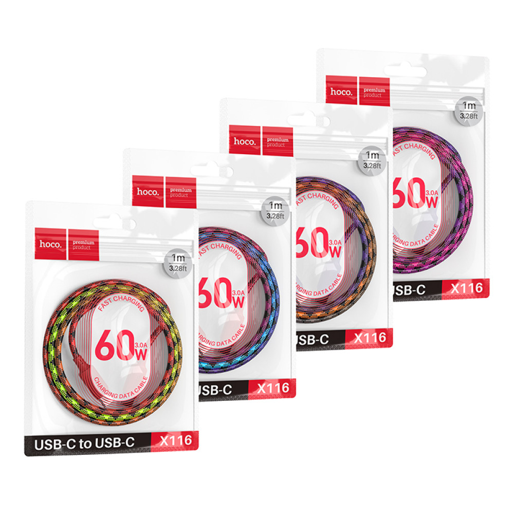 Data Cable Hoco X116 Meridian Type-C to Type-C 60W 1m