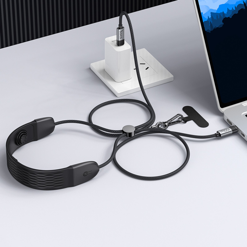 Data Cable Hoco U145 Type-C to Type-C 100W 1.4m (з підвіскою для шиї та масажером)
