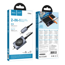 Data Cable Hoco CW66 2in1 Type-C to Type-C 100W + iWatch 2.5W 1.2m