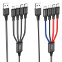 Data Cable Hoco X76 4in1 Super USB to Type-C+Type-C+Lightning+Micro 1m