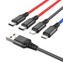 Data Cable Hoco X76 4in1 Super USB to Type-C+Type-C+Lightning+Micro 1m