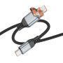 Data Cable Hoco U128 Viking 2-in-1 USB+Type-C to Type-C 60W 1.2m