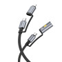 Data Cable Hoco U138 All-in-one Lightning + Type-C to Type-C + прикурювач (27W,3A,60W) 1.2m