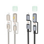 Data Cable Hoco U138 All-in-one Lightning + Type-C to Type-C + LED підсвітка (27W,3A,60W) 1.2m
