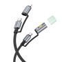Data Cable Hoco U138 All-in-one Lightning + Type-C to Type-C + LED підсвітка (27W,3A,60W) 1.2m