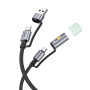 Data Cable Hoco U138 All-in-one USB + Type-C to Type-C + LED підсвітка (3A,60W) 1.2m