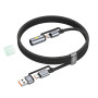Data Cable Hoco U138 All-in-one USB + Type-C to Type-C + LED підсвітка (3A,60W) 1.2m