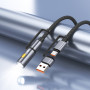Data Cable Hoco U138 All-in-one USB + Type-C to Type-C + LED підсвітка (3A,60W) 1.2m